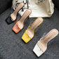 Women's Square Toe Transparent Sandals