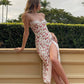 Lace Floral Mid Calf Dress