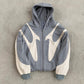 Pattern Stitching Trendy Zipper Hoodie For Men