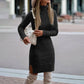 Knitted Turtleneck Dress W/ Slit