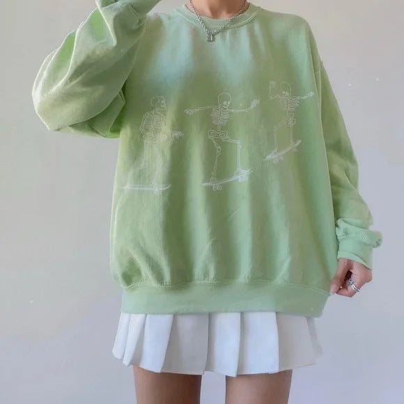 Skull On A Skateboard Crewneck