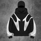 Pattern Stitching Trendy Zipper Hoodie For Men