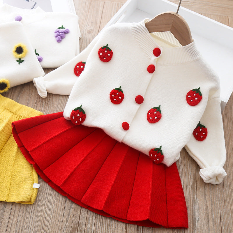 2 Pcs Baby Girl Mink Wool Sweater Dress