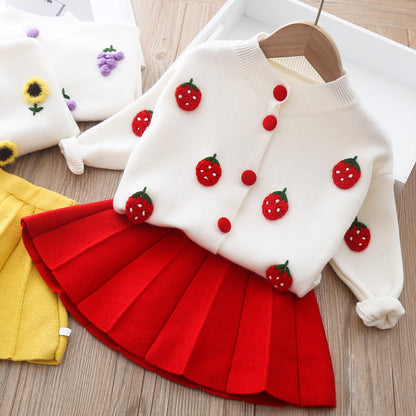 2 Pcs Baby Girl Mink Wool Sweater Dress