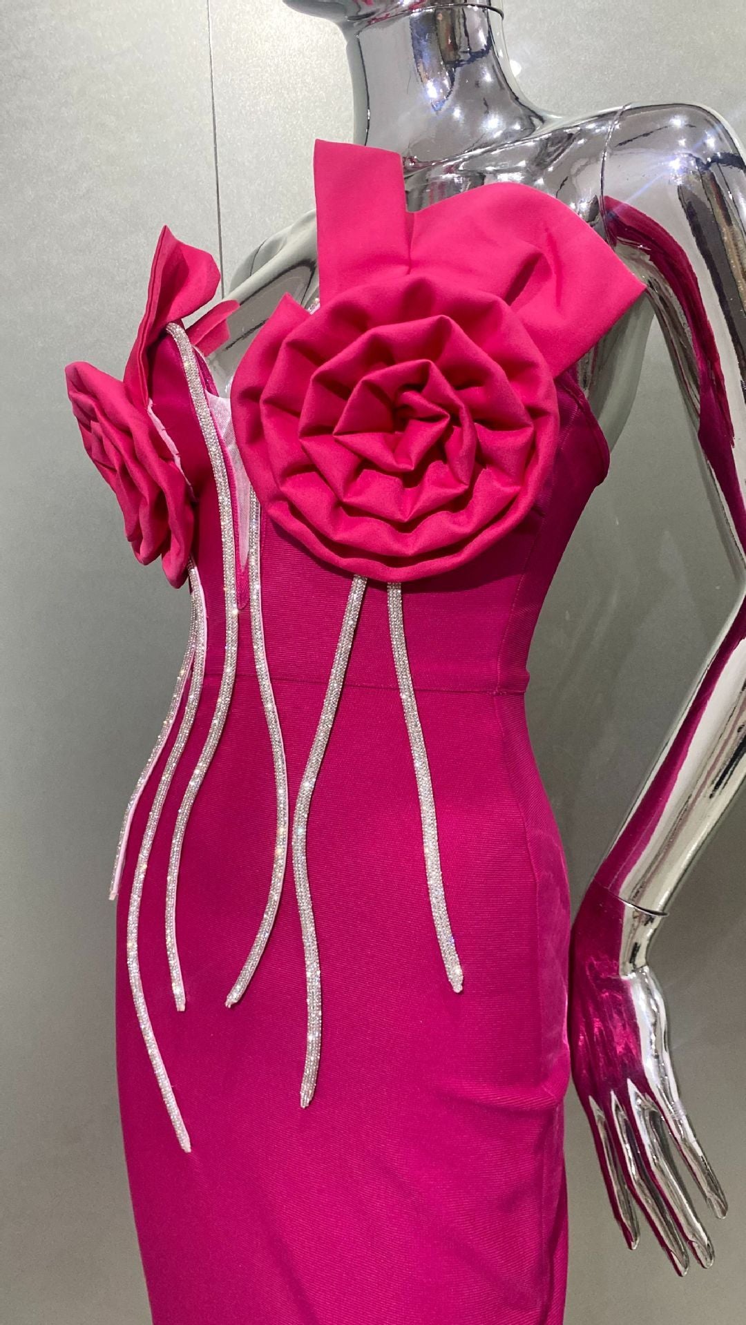 Rhinestone Tube Top Formal Dress