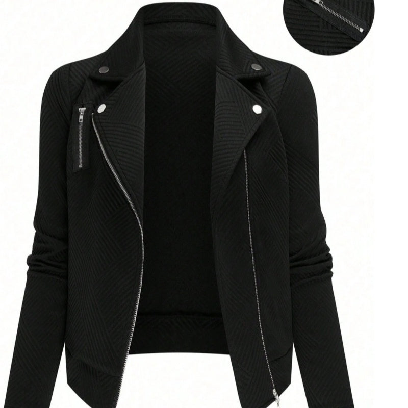 Oblique Zipper Fastener Decoration Slim Casual Jacket