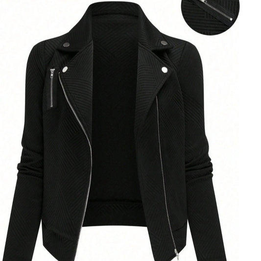 Oblique Zipper Fastener Decoration Slim Casual Jacket