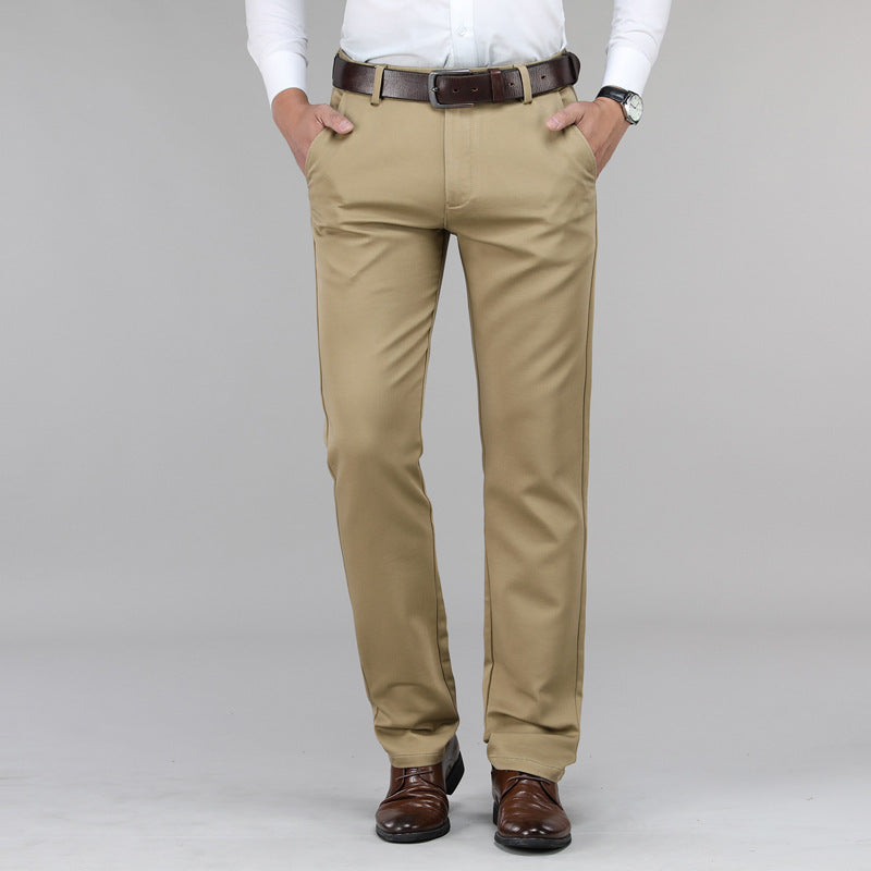 Men's Stretch Silk Straight Slacks