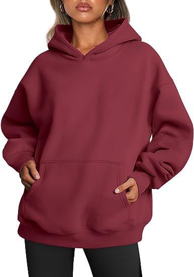 Solid Color Oversized Hoodie For Women