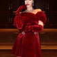Women's Off-the-shoulder Plush Dress