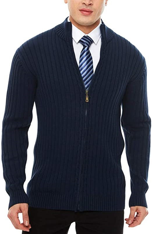Formal Collar Knitted Sweater Cardigan For Men