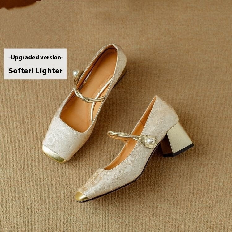 French Lux Embossed Silk Heels