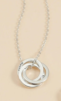 Titanium Steel Plated Multiple Rings Necklace