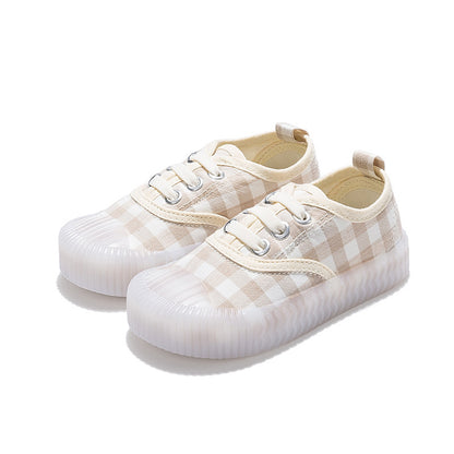 Toddler's Plaid Canvas Slip-On Sneakers