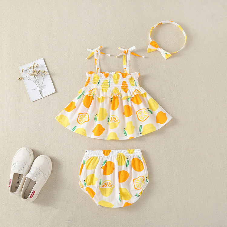 Girl's Lemon Suspender Dress