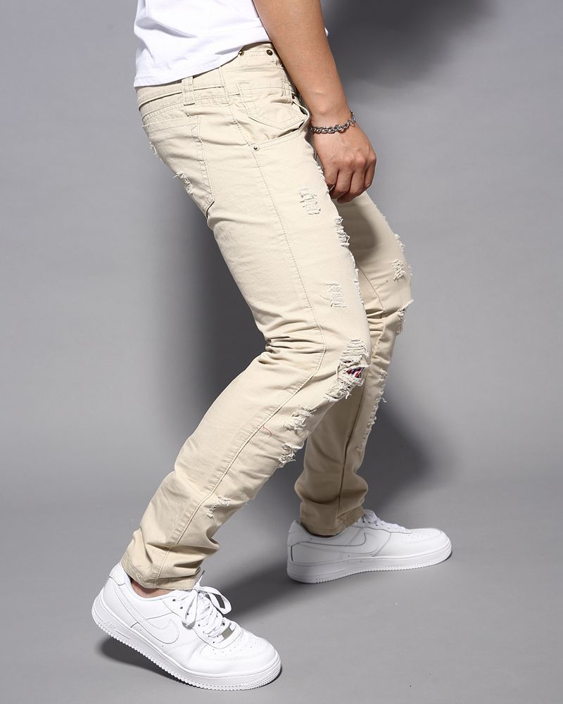 Double Waist Ripped Cargo Trousers
