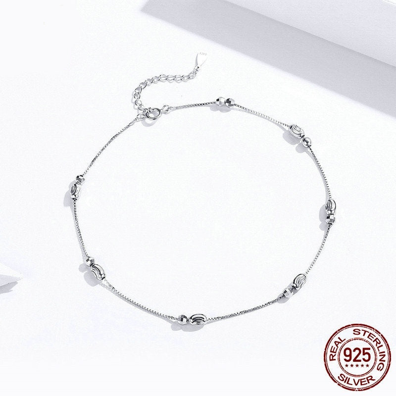 Sterling Silver Fashion White Gold Plated Anklet