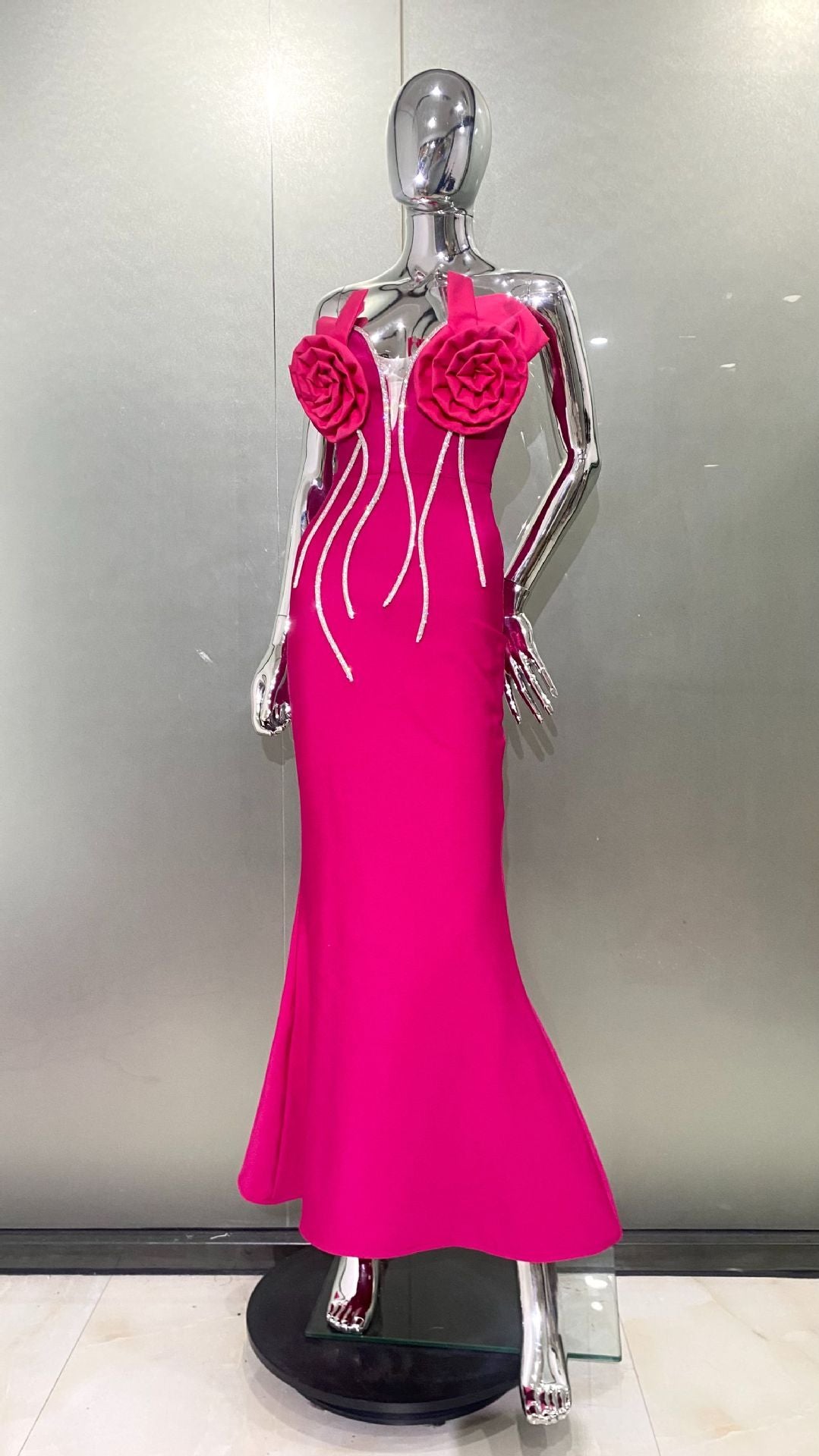 Rhinestone Tube Top Formal Dress