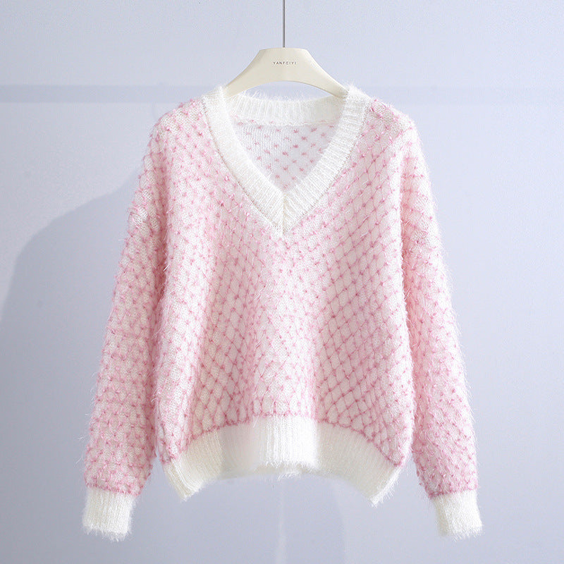 Women's Plaid Knit Sweater