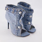 Rivets Denim Short Booties