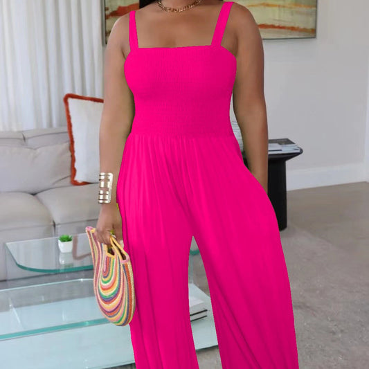 Women's Tube Top Wide Leg Jumpsuit