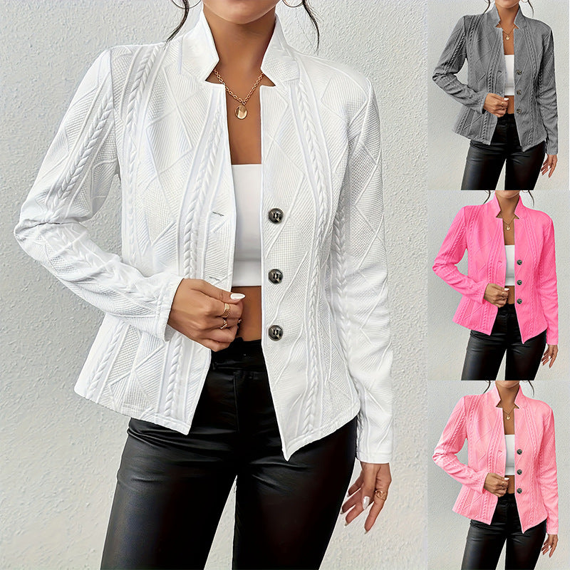 Single-Breasted Slim Office Blazer Jacket