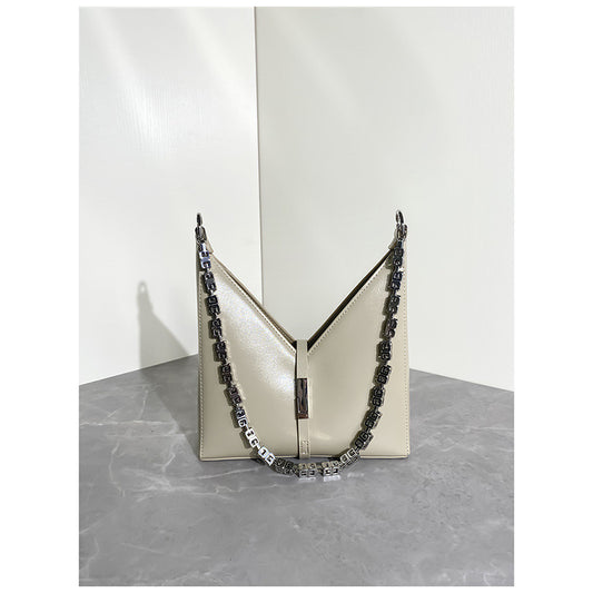 Underarm Diagonal Leather Bag