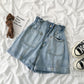 Ladies Retro Elastic Waist Shorts