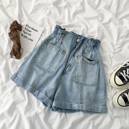 Ladies Retro Elastic Waist Shorts