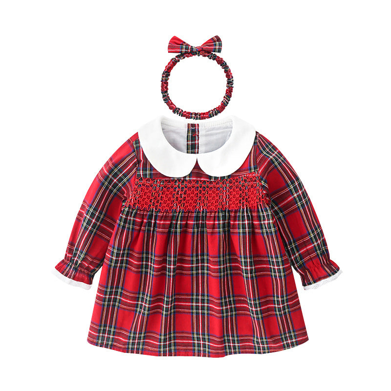 Girls Checked Dress Set