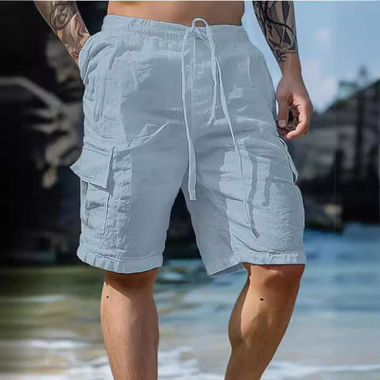Cotton Linen Drawstring Shorts