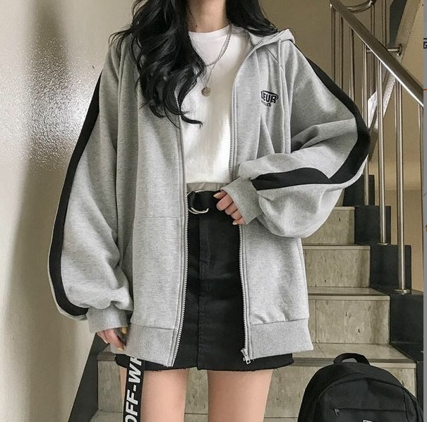 Loose Thickened Plus Fleece Hoodie For Women