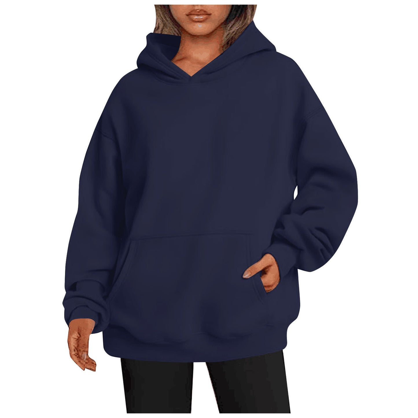 Solid Color Oversized Hoodie For Women