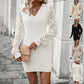 V-neck Knitted Sweater Dress