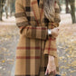 Printed Stand Collar Woolen Coat