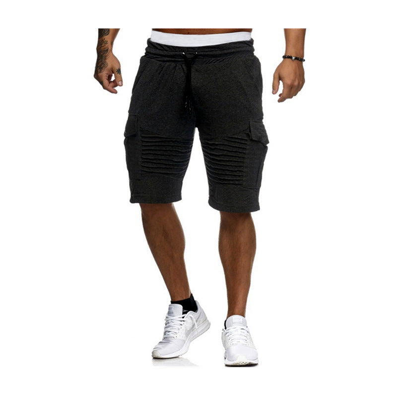 Men's Pleated Drawstrings Shorts