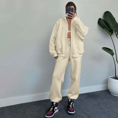 2 Pcs Sports Suits with  Drawstring Trousers
