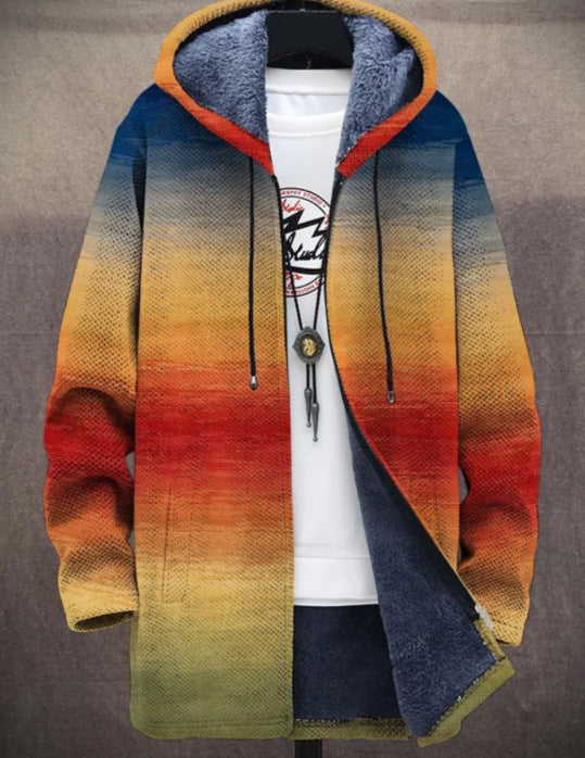 Fashion Digital Printing Fleece Padded Jacket For Men