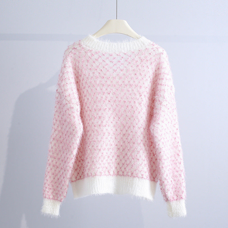 Women's Plaid Knit Sweater