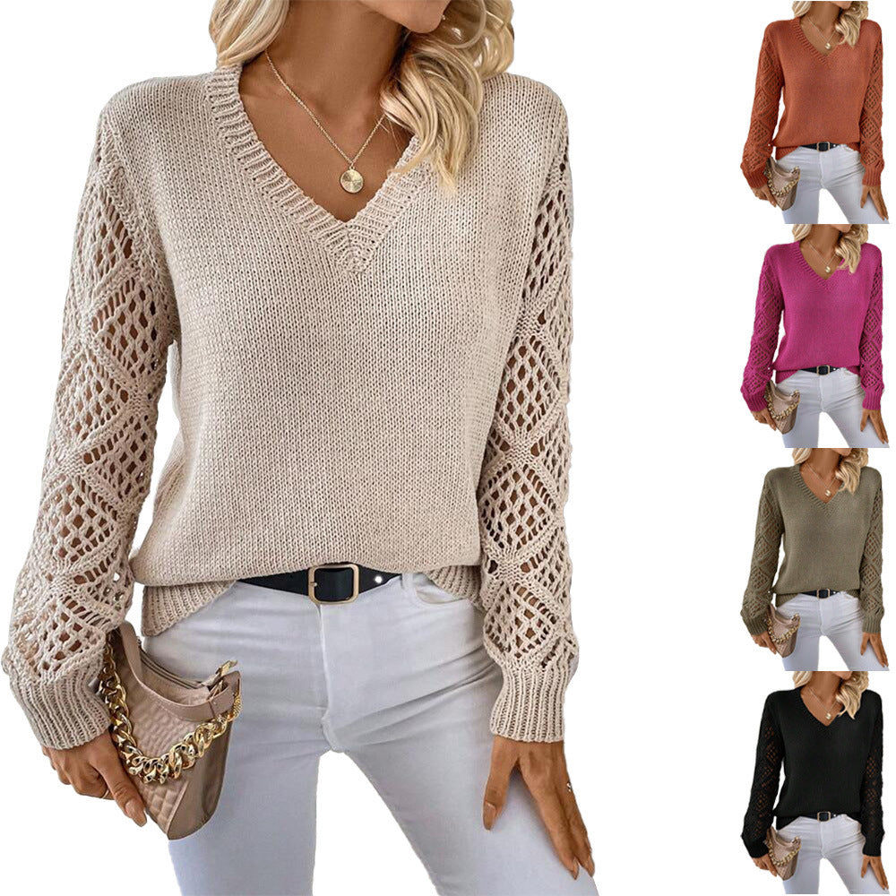 Crochet V-Neck Sweater