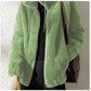 Double Faced Fleece High Neck Cardigan For Women