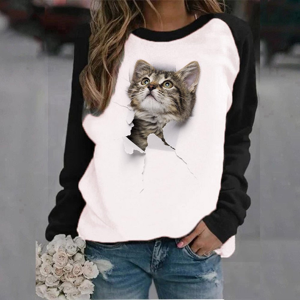 Kitty Cat Crew Neck Sweatshirt