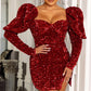 Women's Sequin Bubble Sleeve Dress