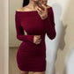 Women's Off-The-Shoulder Fitted Dress