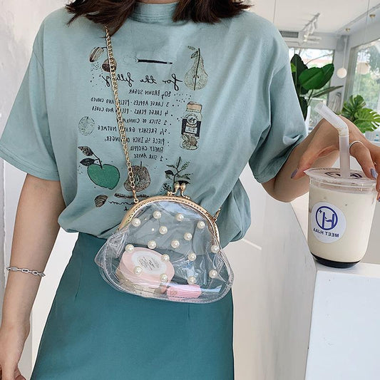 Pearl Jelly Chain Messenger Bag