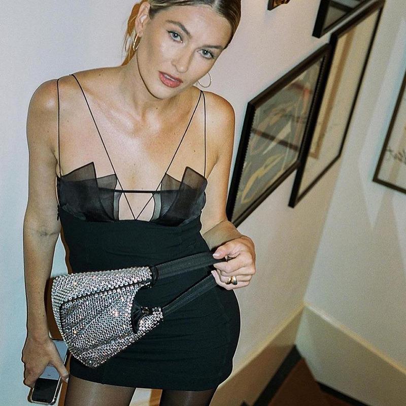 Ladies Splicing Little Black Dress