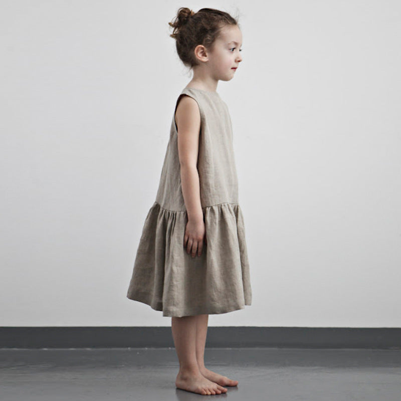 Girls Sleeveless Cotton Dress