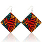 African Wooden Bohemian Square Earrings