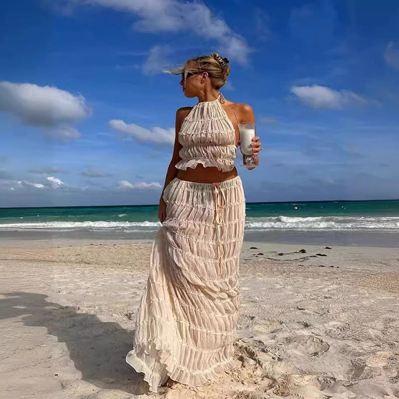 2pcs Bohemian Pleated suit