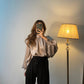 Elegant Satin Balloon Sleeve Blouse